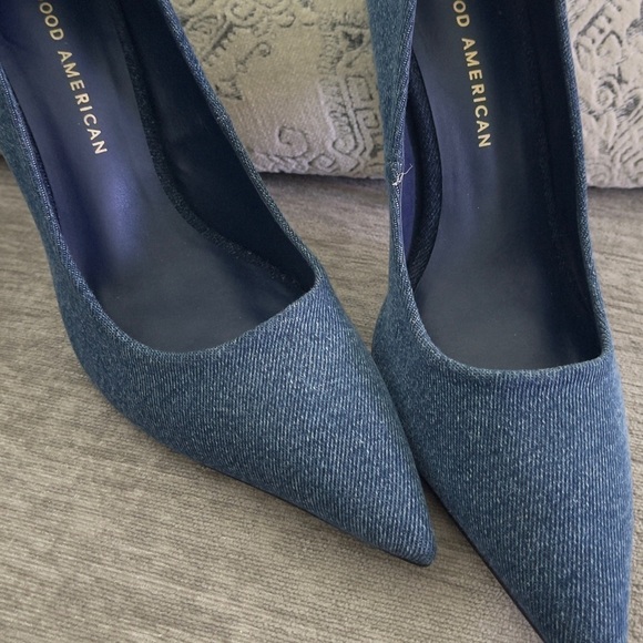 Good American denim emma pointed toe stiletto heels - Picture 1 of 5